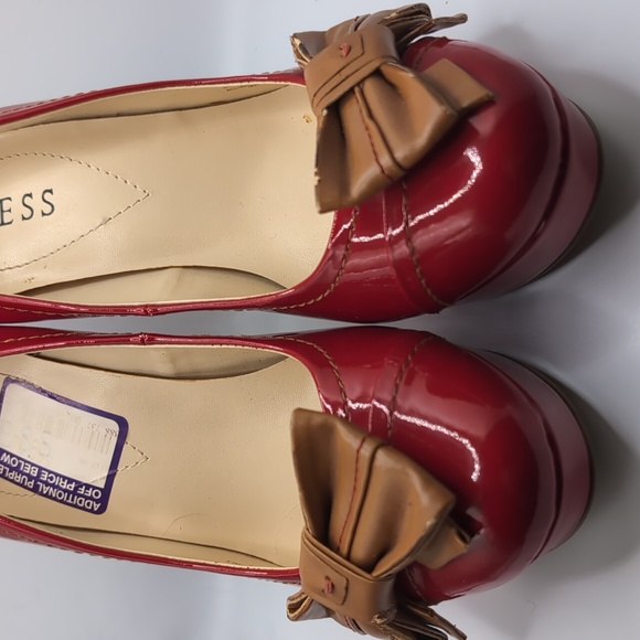 Guess Caylee Red Platform Heels size 7 - Picture 8 of 10